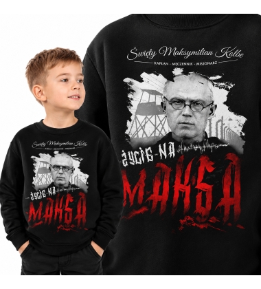 Bluza dziecięca Patriotyczna MAKSYMILIAN KOLBE CZARNA